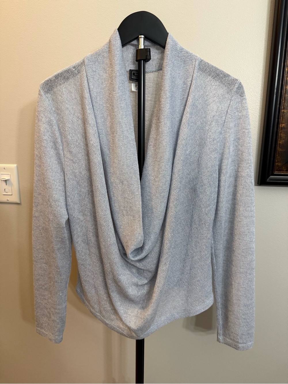 THX Draped Cowl-Neck Sweater in Light Blue Size XL - Runs Small!